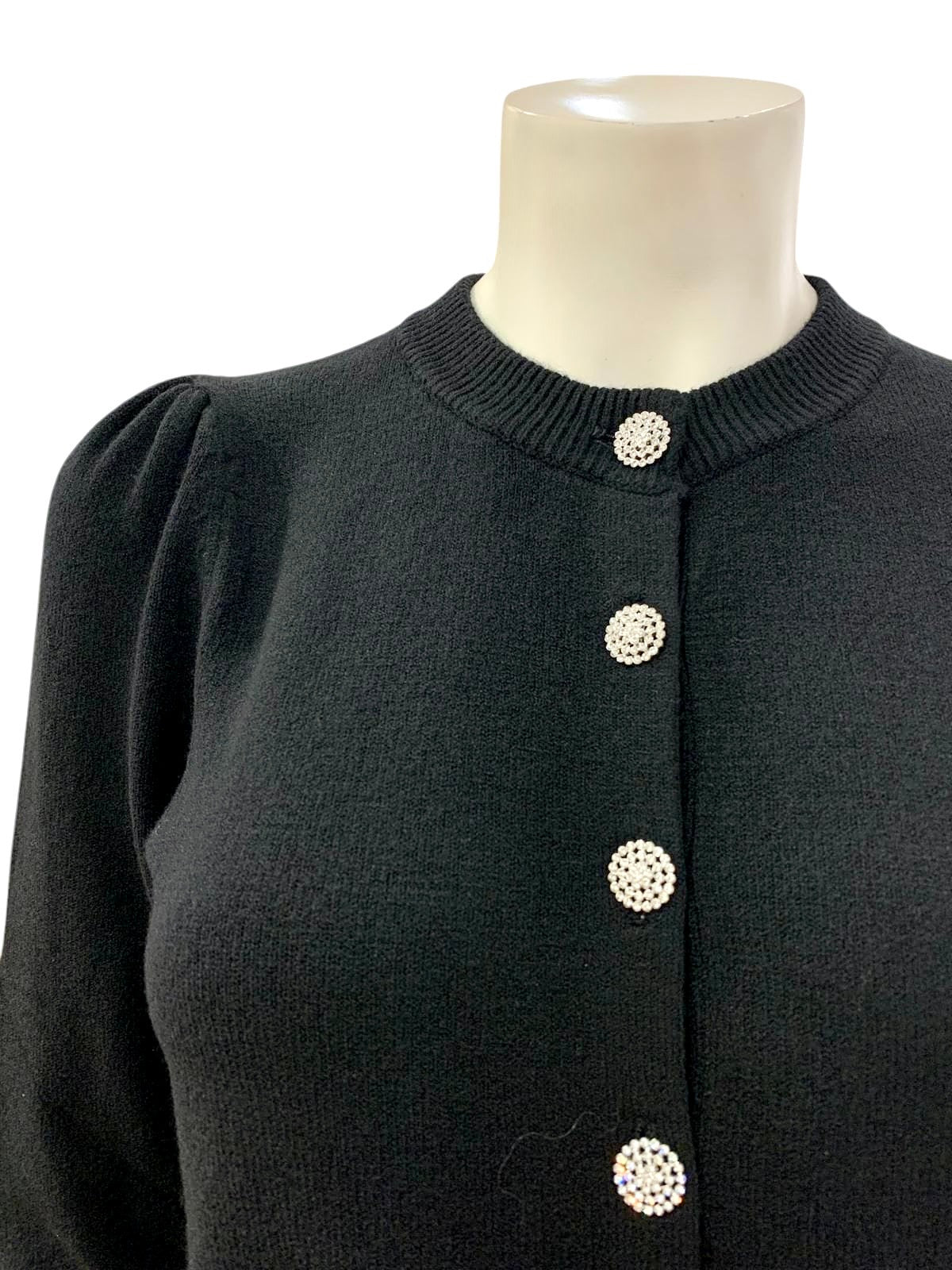 CARDIGAN BOTTONI BIJOUX NERO