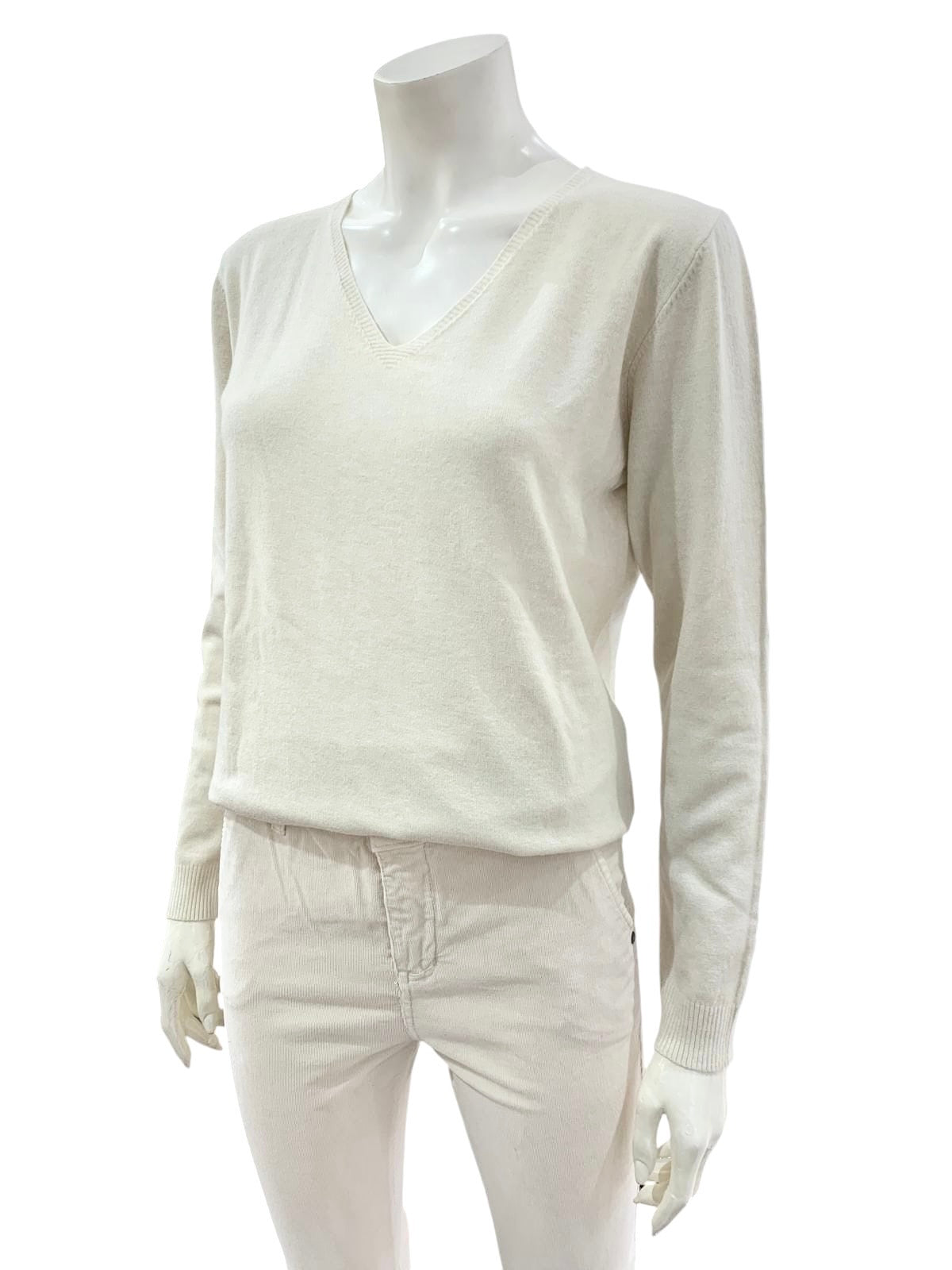 MAGLIA SCOLLO A V NATURALE