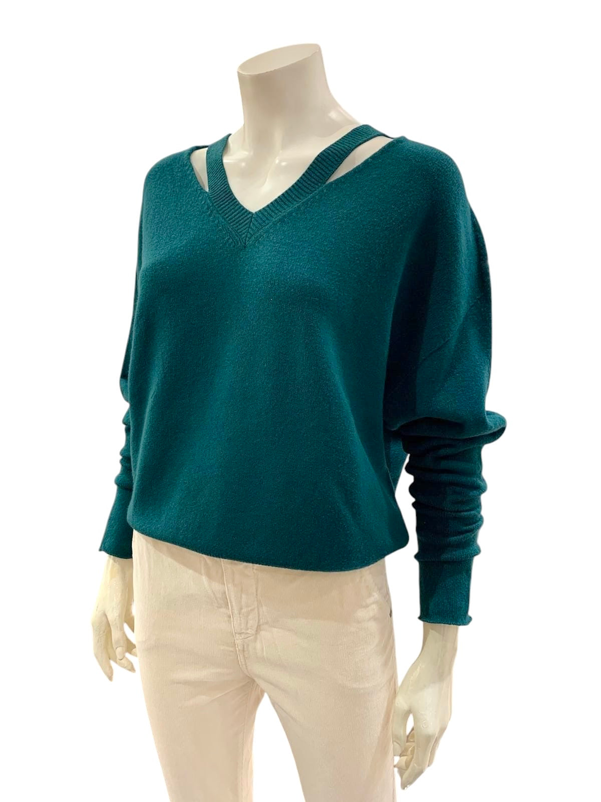 MAGLIA A “V” VERDE