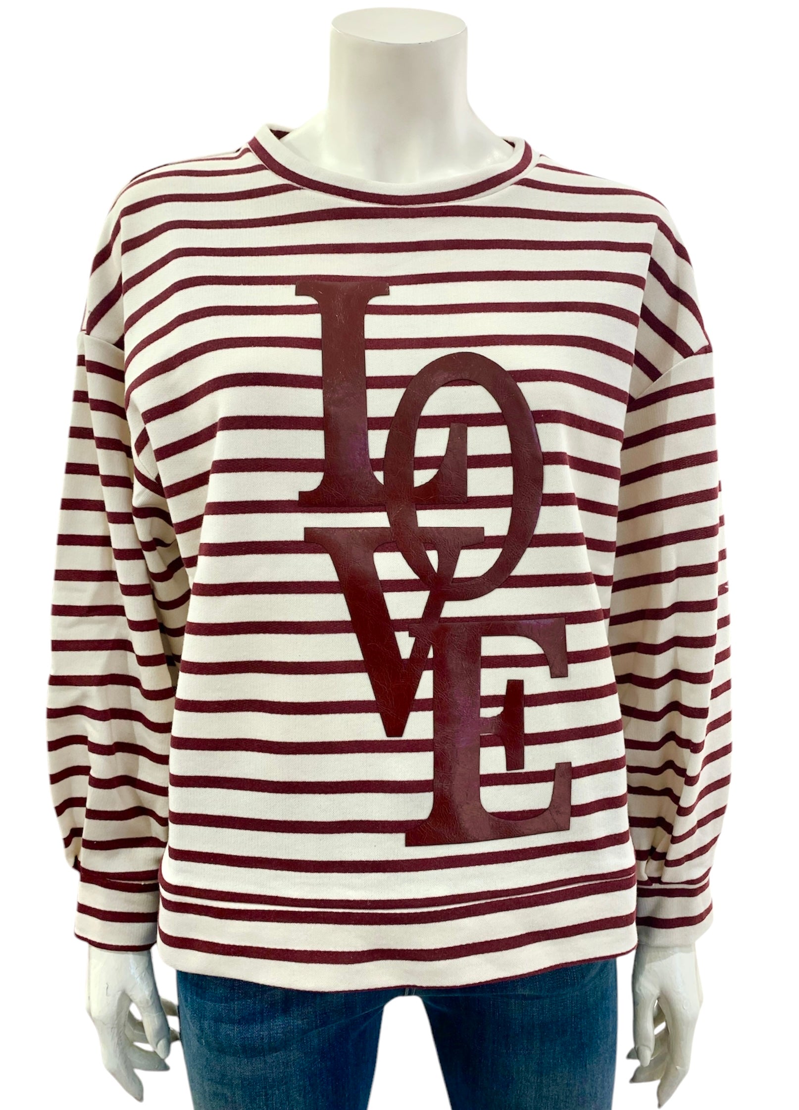 FELPA LOVE BURRO BORDEAUX