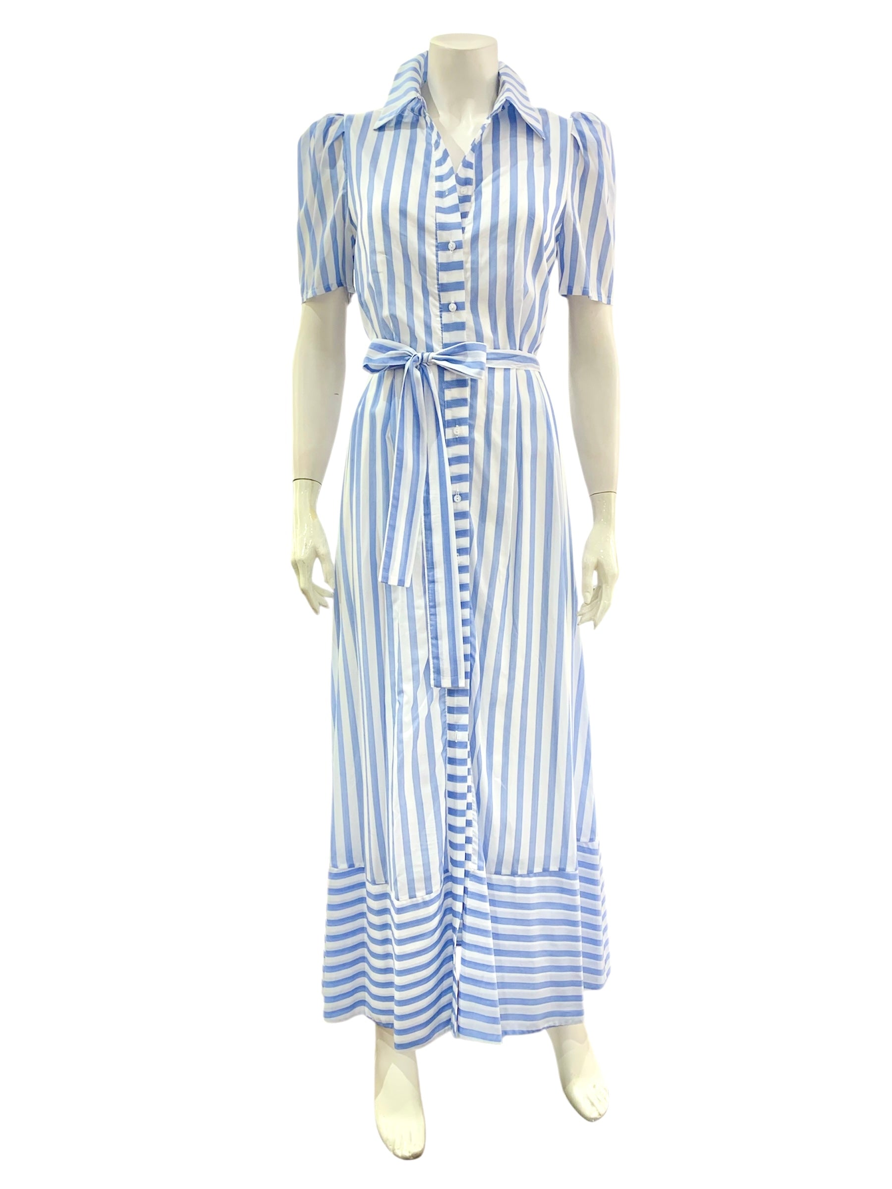ABITO RIGHE BIANCO AZZURRO