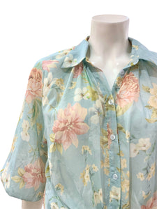 CAMICIA MANICA PALLONCINO FIORI