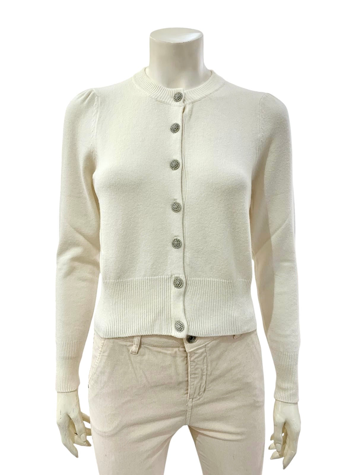 CARDIGAN BOTTONI BIJOUX BIANCO