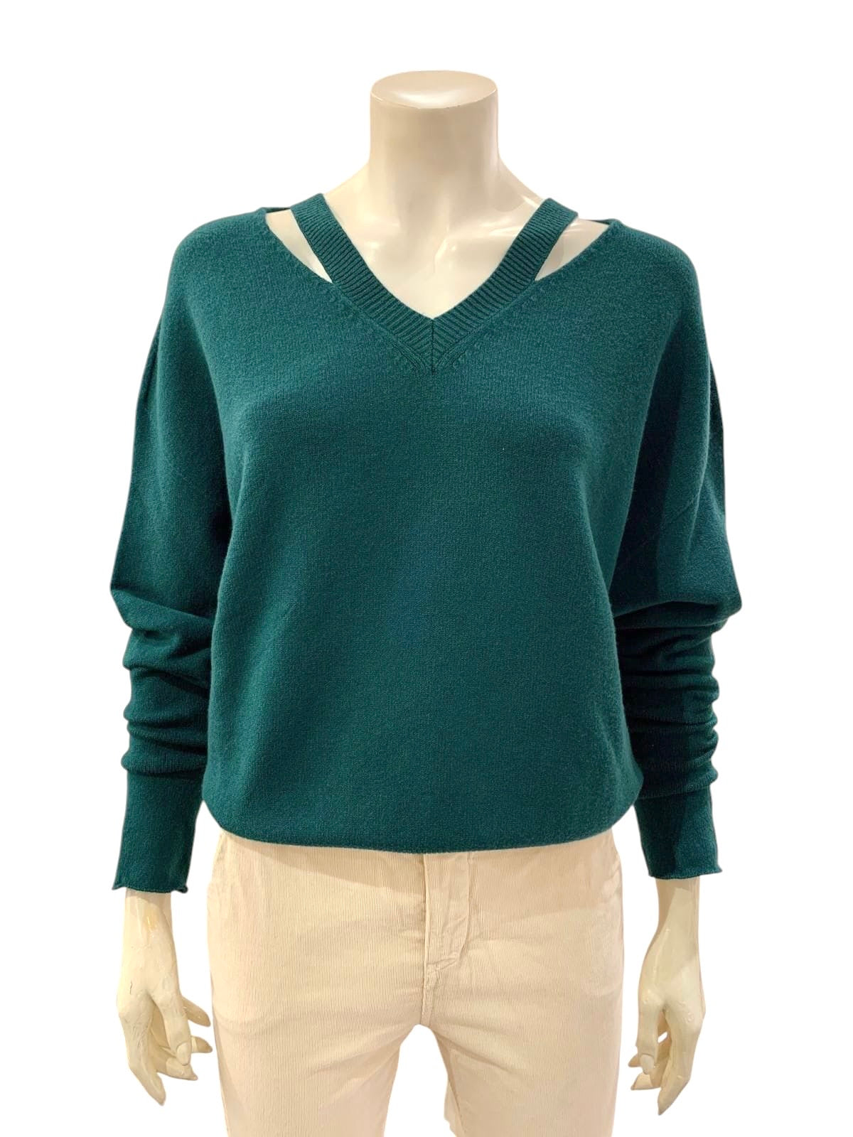 MAGLIA A “V” VERDE