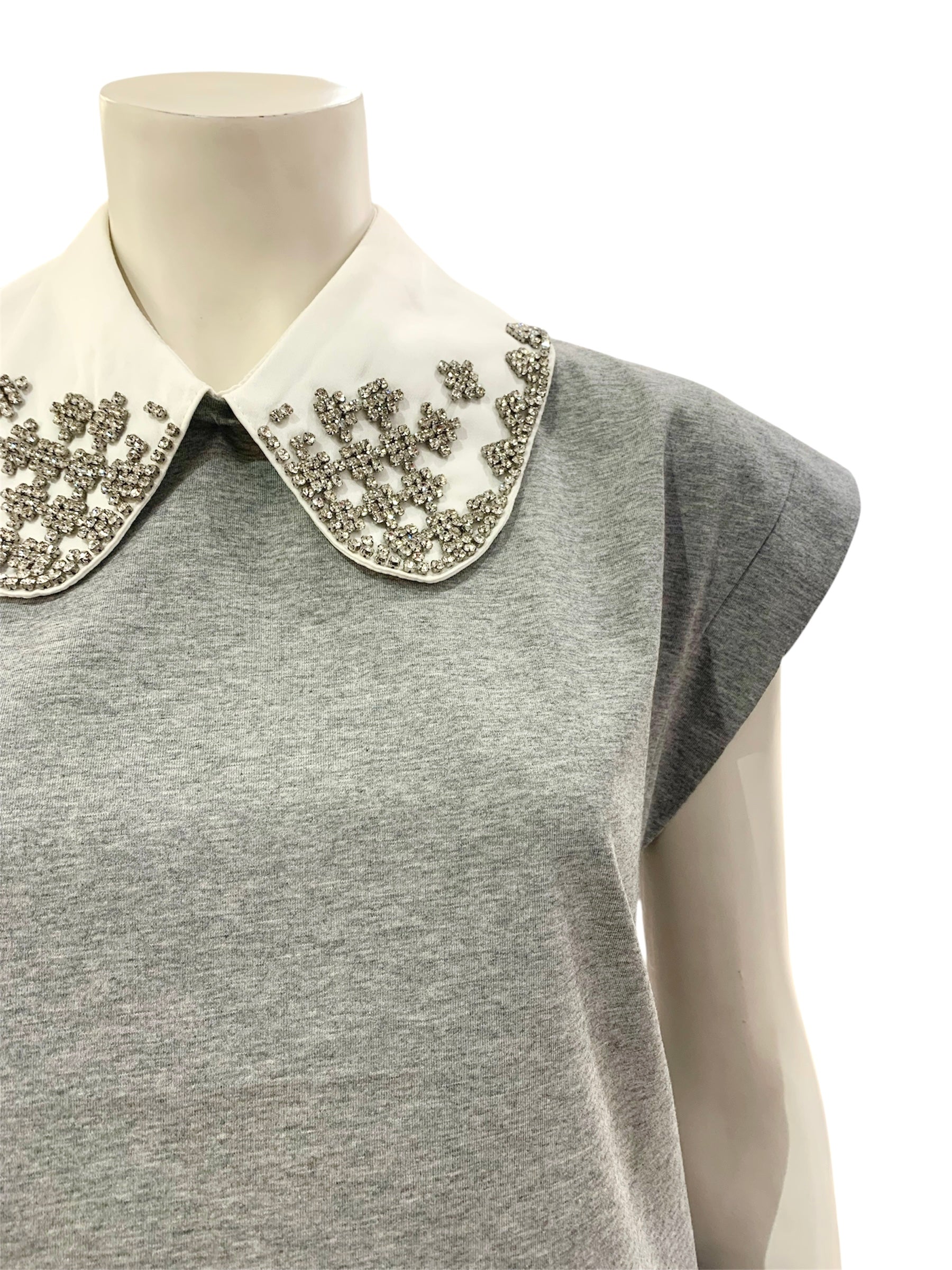 T-SHIRT COLLETTO GRIGIA