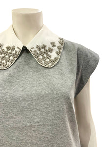 T-SHIRT COLLETTO GRIGIA